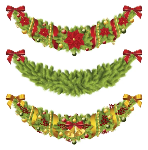 Kerstmis garland instellen — Stockvector