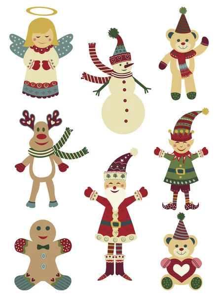 Iconos de Navidad retro — Archivo Imágenes Vectoriales