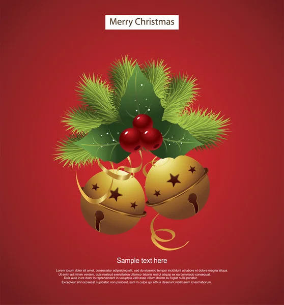 Jingle Bells carte de voeux — Image vectorielle