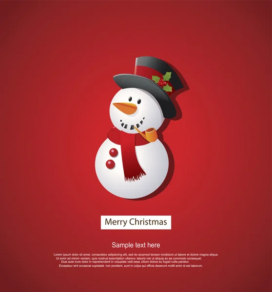 Tarjeta de felicitación Snowman — Vector de stock