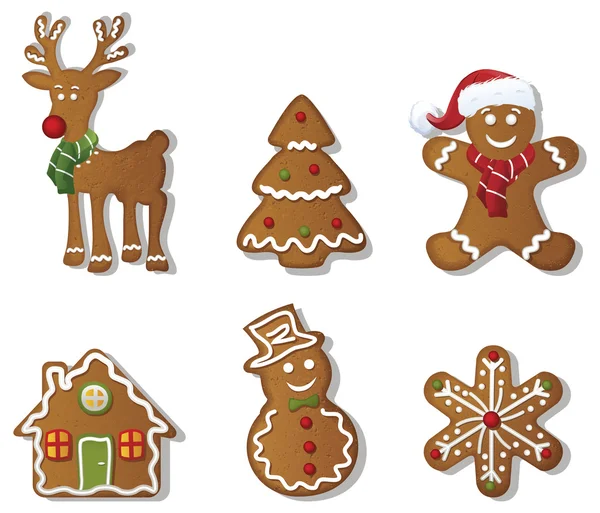 Christmas Gingerbreads set — Stock Vector