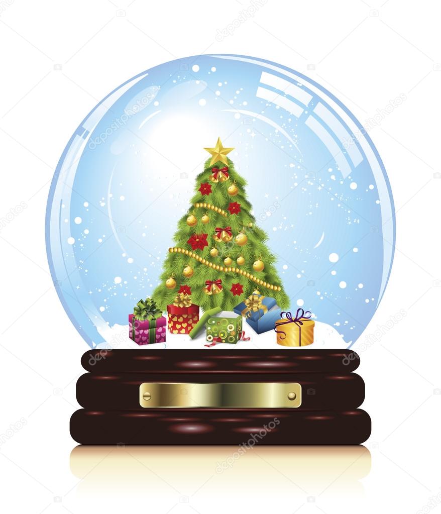 Snow globe with christmas characters