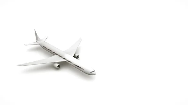 Illustration 3D, grand avion passager sur fond blanc. — Photo