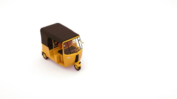 Tuk tuk car to transport people in asia. 3d illustration of car rickshaw, element isolated — Stock Photo, Image