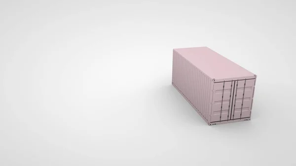 3D-illustration av en sluten förvaringsbehållare. Behållare av grå metall, logistikförvaring av varor — Stockfoto