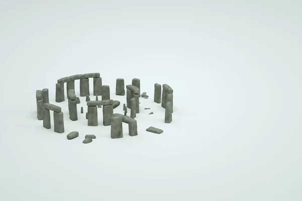 Modelos 3d de ruinas de piedra en ruinas antiguas sobre un fondo blanco aislado. 3d imagen de ruinas antiguas, objetos isométricos de edificios antiguos destruidos, gráficos —  Fotos de Stock