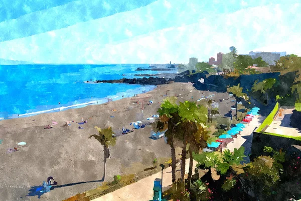 Holiday resort beach painting — Stock Photo, Image