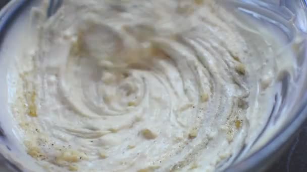 Whisking the cream cheese — Stok Video