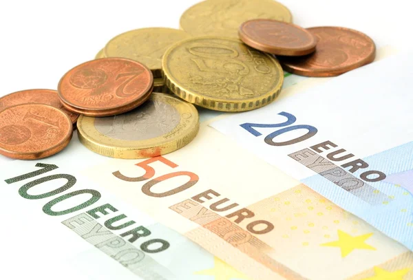 Euro's op wit — Stockfoto