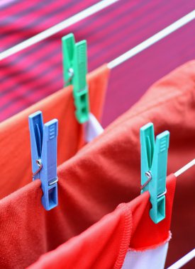 Clothesline üzerinde kurutma