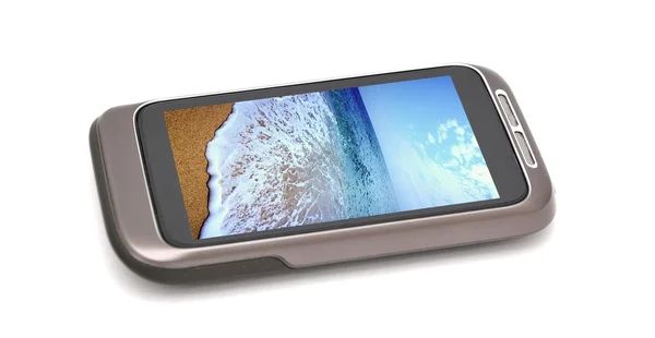 Smartphone mit Naturbildschirm — Stockfoto