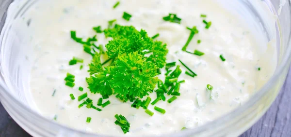 Sour cream dressing — Stock Photo, Image