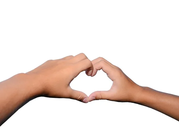 Heart shape made of hands — Stock Photo, Image