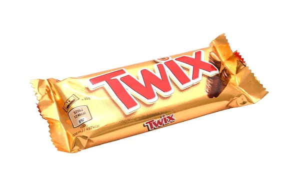 Kaydırılan Twix çikolata — Stok fotoğraf