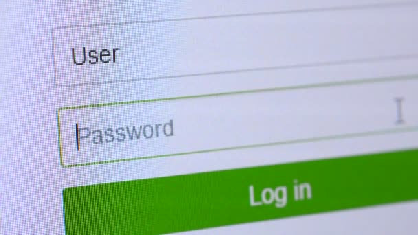 Login formulär webbsida — Stockvideo