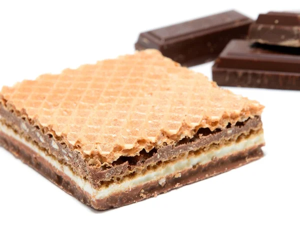 Hazelnut wafer with chocolate — Stock Photo, Image