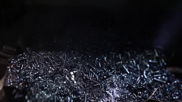 钢材浪费落下地板 — 图库视频影像
