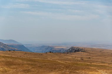 Kazakistan 'ın güneyindeki Aksu Kanyonu Ulusal Parkı' ndan güzel bir manzara..