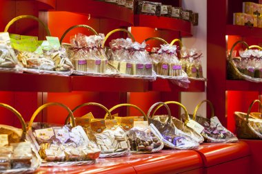 NICE, FRANCE - on JANUARY 13, 2016. Show-window of confectionery shop