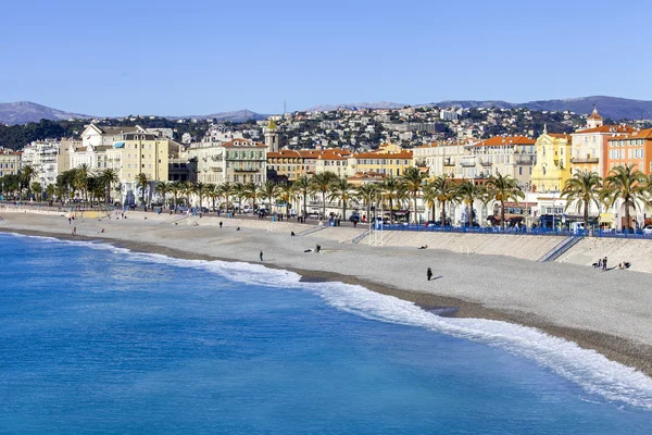 NICE, France, le 13 JANVIER 2016. Paysage urbain. Promenade des Anglais. Jour d'hiver . — Photo