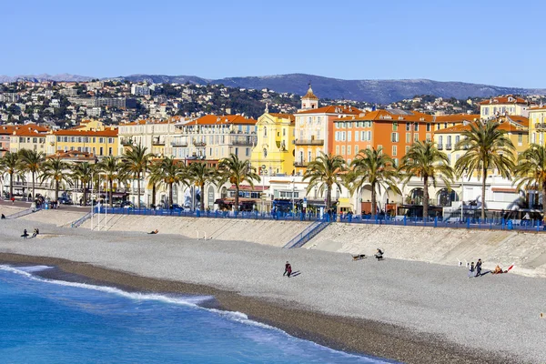 NICE, France, le 13 JANVIER 2016. Paysage urbain. Promenade des Anglais. Jour d'hiver . — Photo