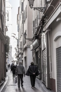 Güzel, Fransa, Tarih 13 Ocak 2016. Tipik kentsel görünümü.
