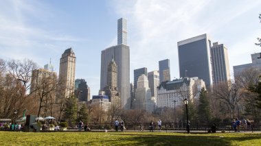 New York, ABD, 9 Mart 2016 üzerinde. Gökdelenler Manhattan '. Central Park'tan görüntülemek