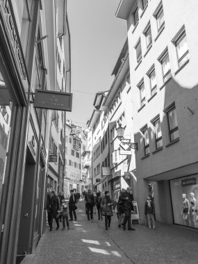 Zürih, İsviçre, üzerinde 26 Mart 2016. Bahar sabahları tipik kentsel görünümü