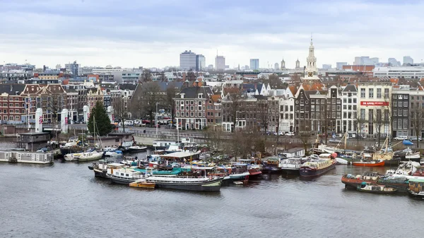 AMSTERDAM, NETHERLANDS on MARCH 31, 2016. Typical urban view  from above — Stock Photo, Image