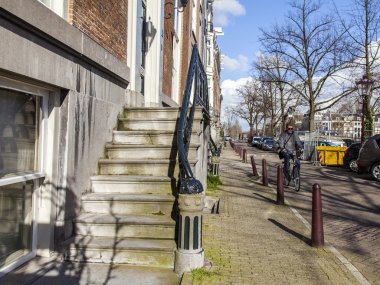 Amsterdam, Hollanda üzerinde 27 Mart 2016. Tipik kentsel görünümü.