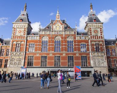 Amsterdam, Hollanda, 27 Mart 2016. Merkez tren istasyonu