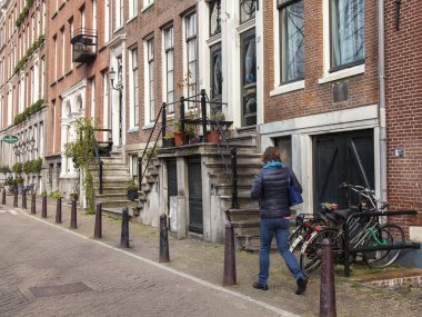 Amsterdam, Hollanda üzerinde 31 Mart 2016. Tipik kentsel görünümü.