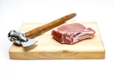 Domuz pirzolası bir taş üzerinde pişirme