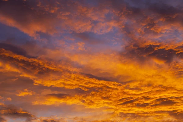 Paisagem celestial pitoresca. As nuvens iluminadas com o sol ao pôr-do-sol — Fotografia de Stock