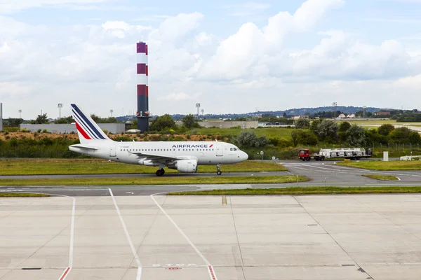 PARIS, FRANCE, on JULY 12, 2016. The plane of Air France airline takes off at the airport Charles de Gaulle