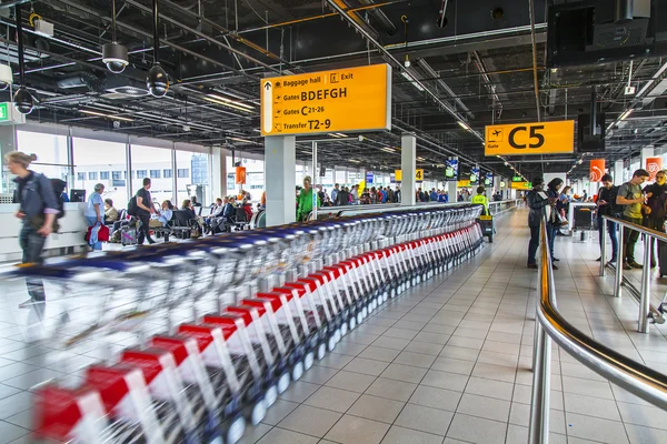 Amsterdam, Nederländerna på 5 juli 2016. Lastaren transporterar utrullningar — Stockfoto