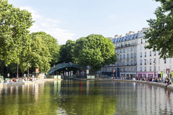 PARIS, FRANCE, on JULY 6, 2016. Saint Martin channel (fr. canal Saint-Martin).
