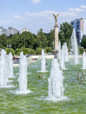 Pushkino, Rusya, 5 Ağustos 2016. Bir anıt karmaşık parçası. Çeşme.