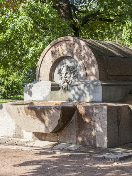 ST. PETERSBURG, RUSSIE, le 21 août 2016. L'ancienne fontaine de pierre dans le parc — Photo