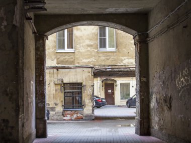 St Petersburg, Rusya, üzerinde 21 Ağustos 2016. Eski bina cephe mimari parça