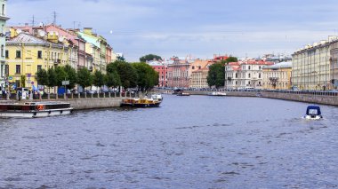 St Petersburg, Rusya, üzerinde 21 Ağustos 2016. Kentsel görünümü. Fontanka Nehri set of mimari kompleks