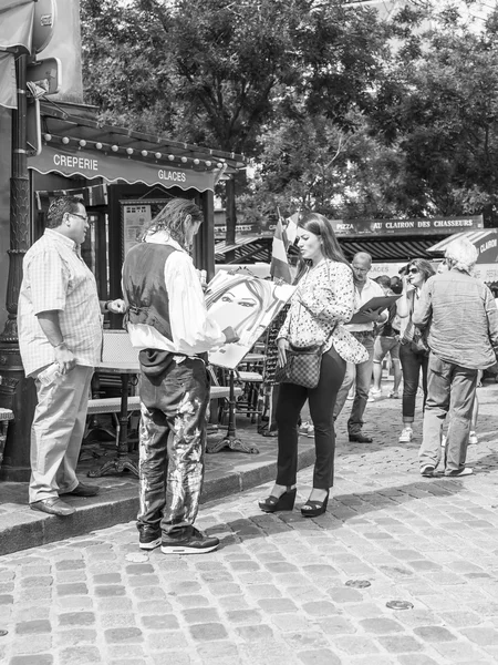 Paříž Francie Října 2017 Umělci Montmartre Práce Nabídnout Turistům — Stock fotografie