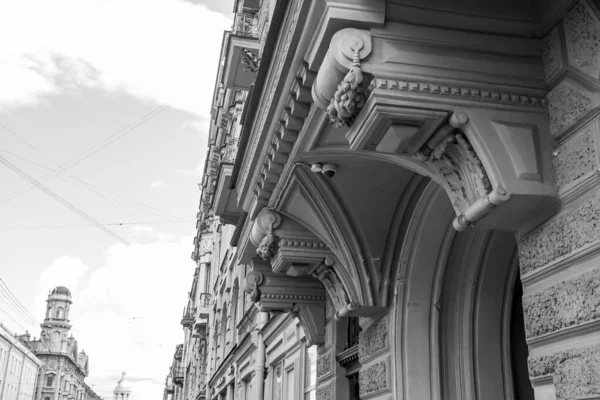 Санкт Петербург Россия Июня 2020 Фрагмент Фасада Здания Исторической Части — стоковое фото