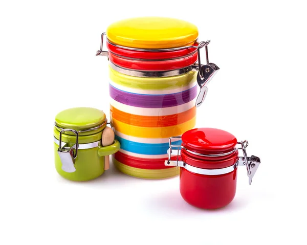 Multi Colored Containers Bulk Products Small Items — Stock Photo, Image