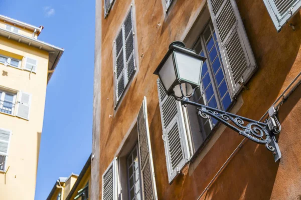 Nice France Octobre 2019 Architecture Typique Provence Fragment Façade Bâtiment — Photo