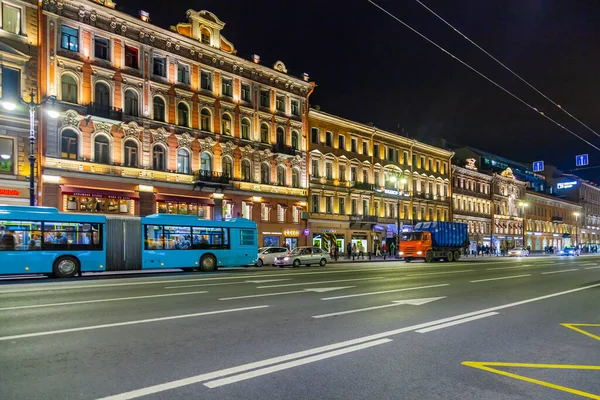 Petersburg Russia October 2020 Nevsky Prospekt Main Street City Evening — Stock Photo, Image