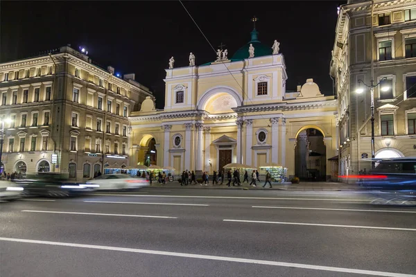 Petersburg Russia October 2020 Nevsky Prospekt Main Street City Evening — Stock Photo, Image