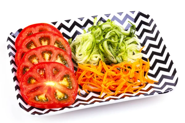 Verschiedenes Frisches Gemüse Auf Einem Teller — Stockfoto