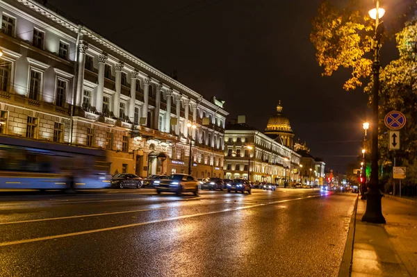 Petersburg Russia October 2020 Nevsky Prospect Main Street City Evening — Stock Photo, Image