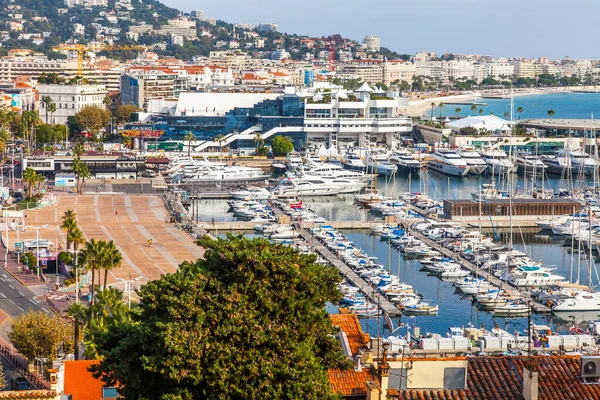 Cannes Francia Octubre 2019 Vista Panorámica Ciudad Desde Una Plataforma — Foto de Stock